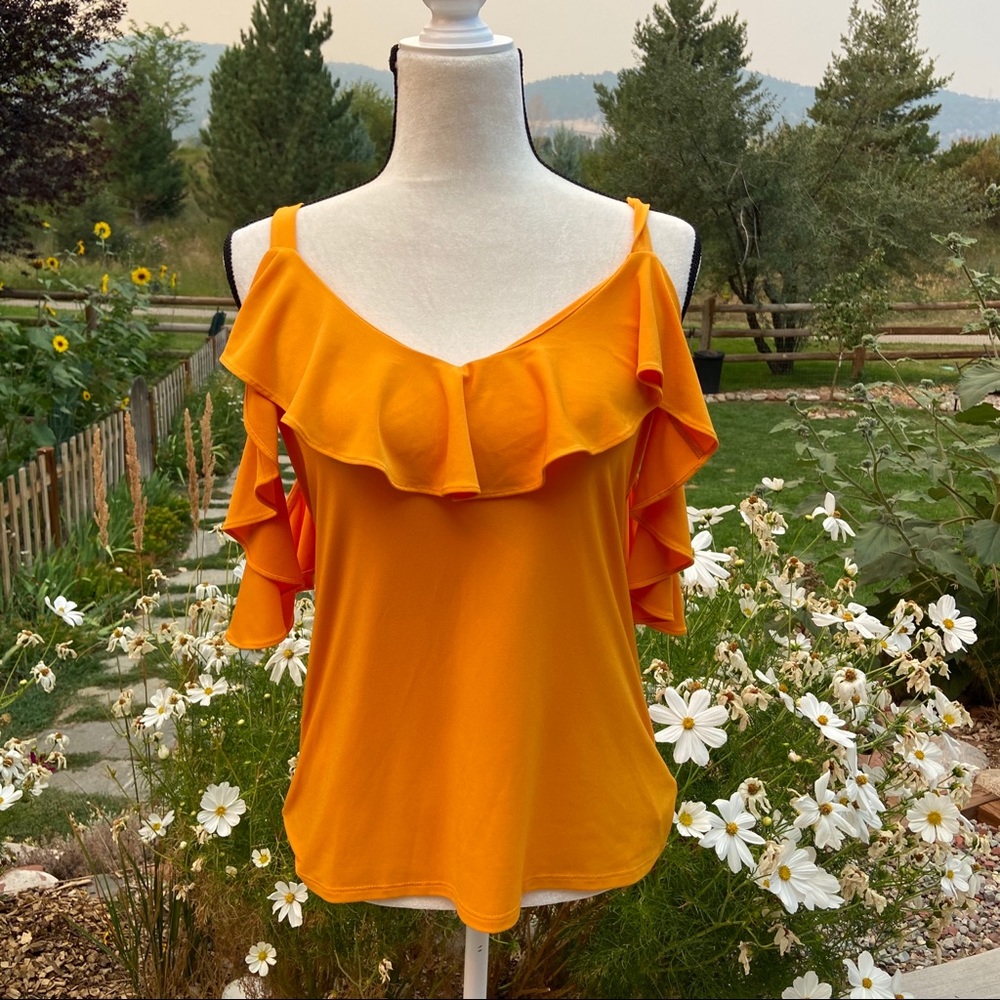 Express Off Shoulder Ruffle Top